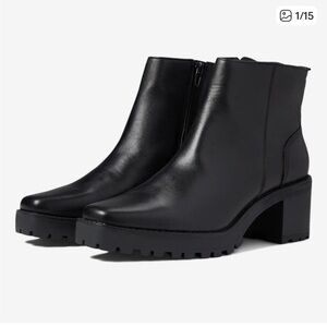 Andre Assous Milla Black Leather Ankle Booties